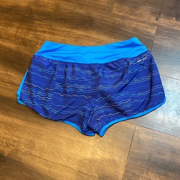 NIKE blue running shorts with small pocket and drawstrings. - Picture 2 of 9